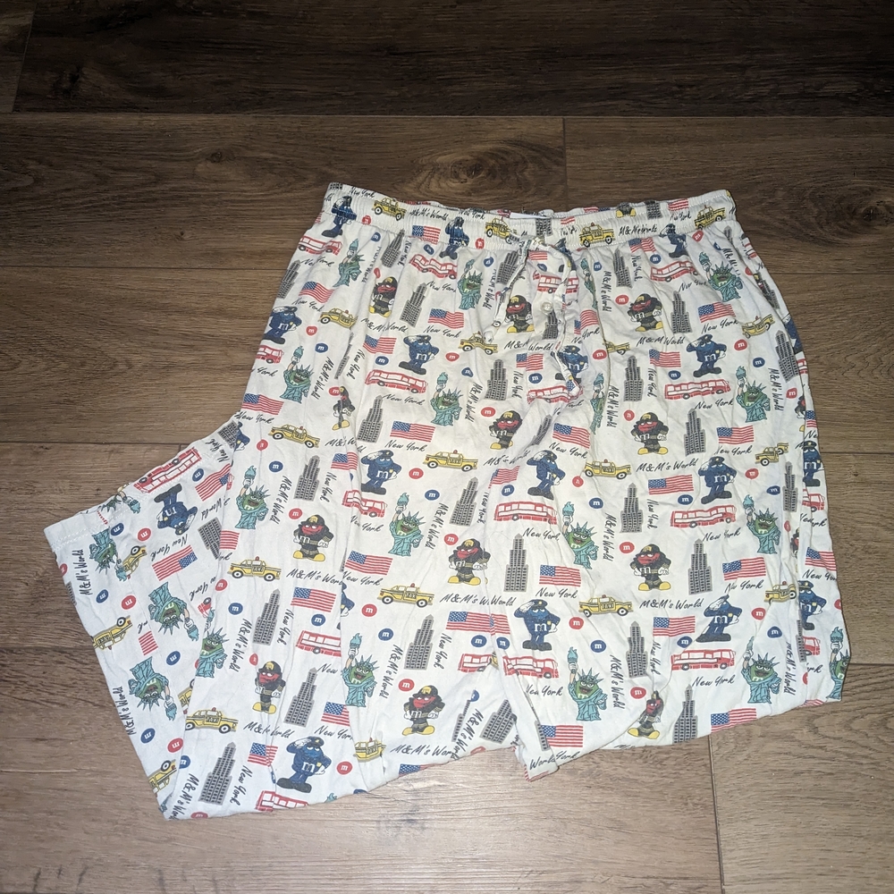 M&M'S PJs Pajama Pants Print Fabric with Multicolor Design New York